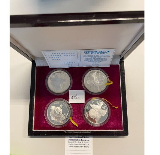 NL* CHINA CINA Silver Set 1986 Figure Storiche 4 pezzi da 5 YUAN ARGENTO PROOF 4