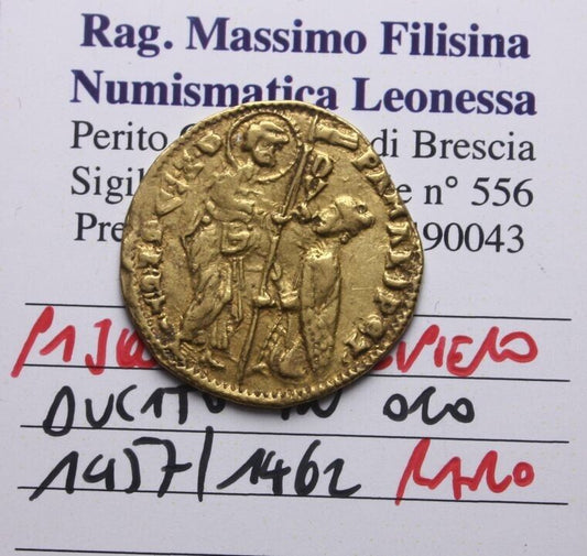 NL*VENEZIA Doge PASQUALE MALIPIERO 1474/1462 DUCATO ORO RARO BB Perizia Filisina