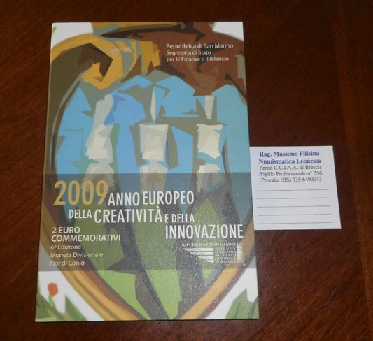 NL* SAN MARINO 2 Euro 2009 ANNO EUROPEO CREATIVITA'  FDC set zecca