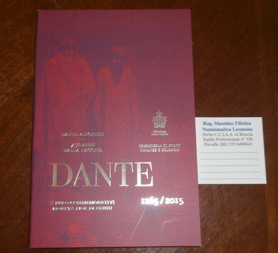 NL* SAN MARINO 2 Euro 2015 DANTE ALIGHIERI FDC set zecca