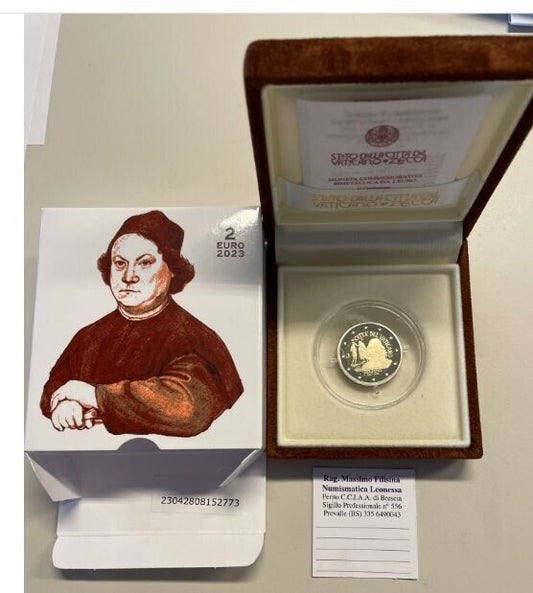 NL* VATICANO FRANCESCO 2 EURO 2023 V Centenario Morte PERUGINO PROOF SET ZECCA