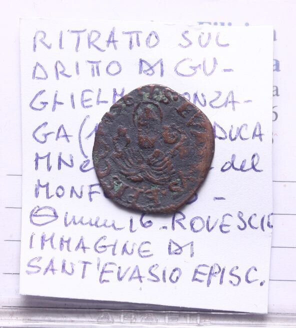 NL* MANTOVA GONZAGA GUGLIELMO 1550/1575 DENARO con Ritratto