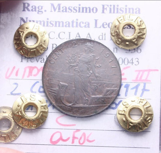 NL* VEIII Italia 2 CENTESIMI PRORA 1917 QFDC  Perizia Filisina Massimo