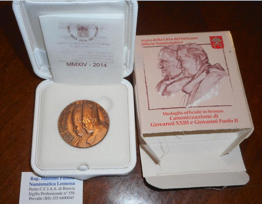 NL* ROMA PAPA FRANCESCO Medaglia Bronzo CANONIZZAZIONE GIOVANNI XXIII E GP II