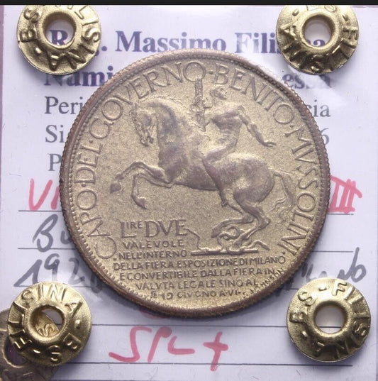 NL* VEIII BUONO 2 LIRE 1928 FIERA MILANO SPL +  Perizia Filisina Massimo