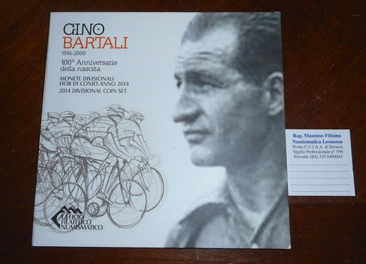 NL*San Marino Divisionale 2014 9 Valori 5 EURO Argento GINO BARTALI FDC