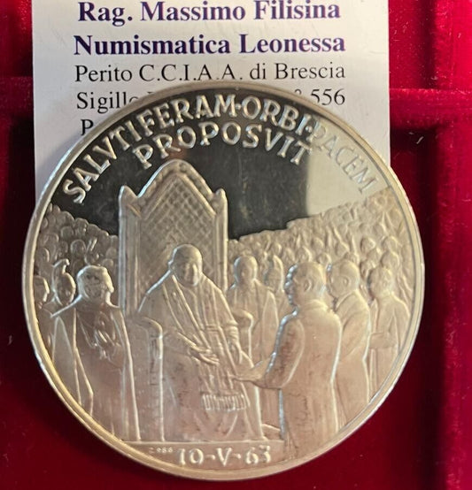 NL* ROMA Papa GIOVANNI XXIII Medaglia ARGENTO 1963 PAPA Riceve Premio Balzan 2